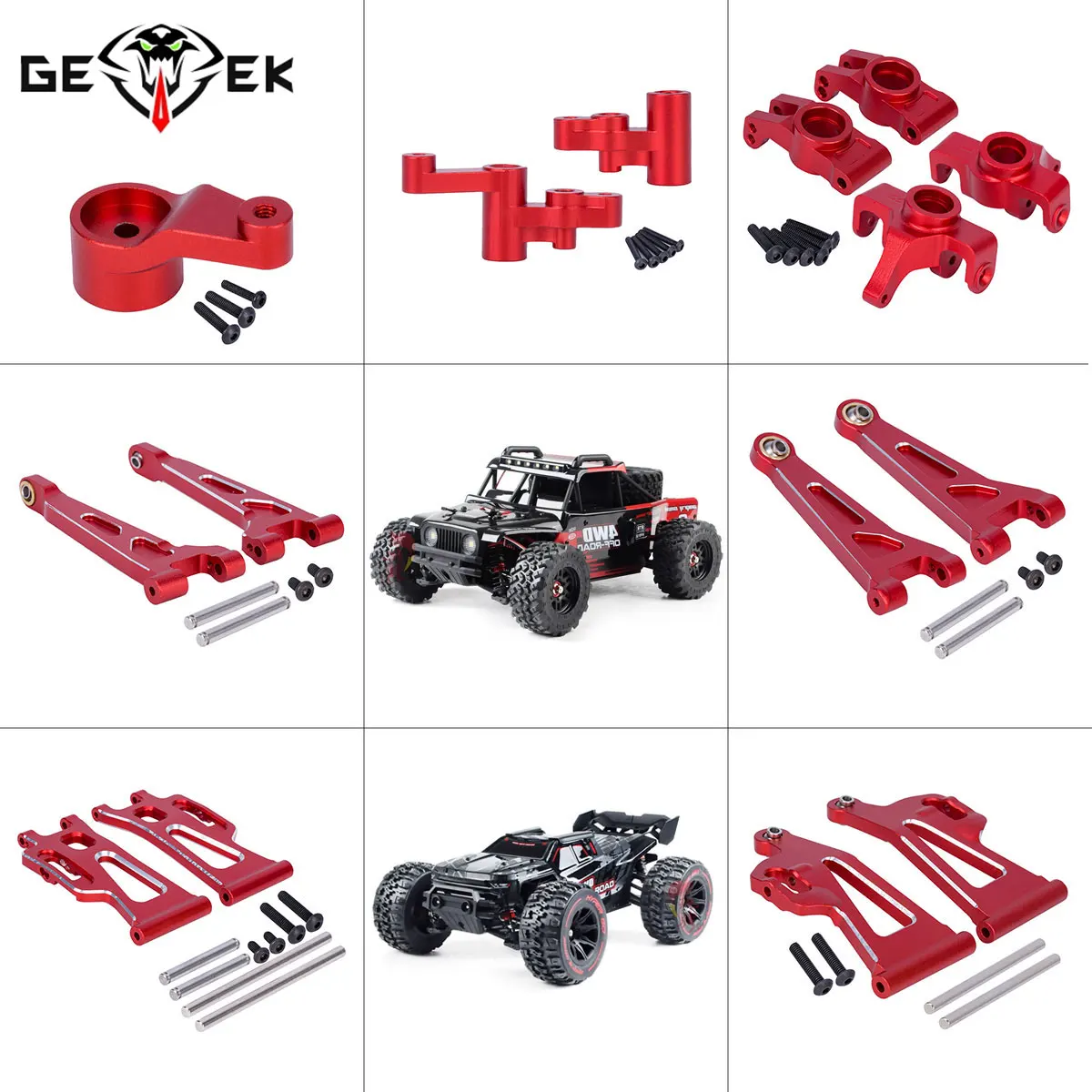 Robot Car Kit - CNC Aluminium Stuurcup Voor- en Achterdraagarmen