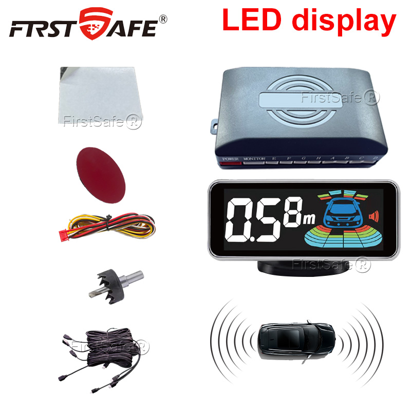 Infrared Obstacle Sensor - Multi Radar Parkeersensorkit LED-achtergrondverlichting Display Meertalige