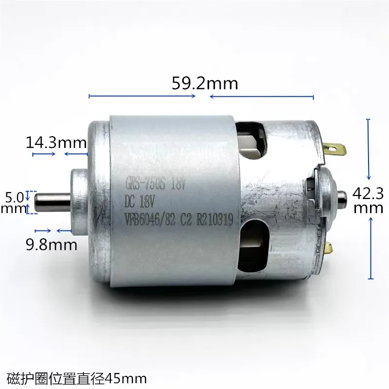 18V RS-750 Hoge-Snelheid DC-Mo - Dc Motor recensie en prijs
