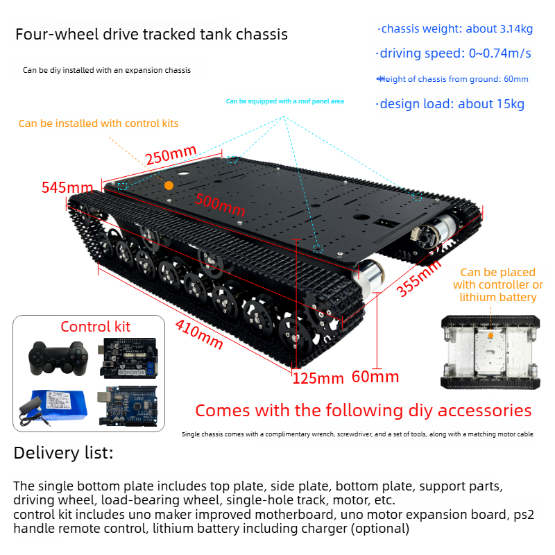 T800S UNO R3 Instapmodel Progr - Tracked Robot Chassis recensie en prijs