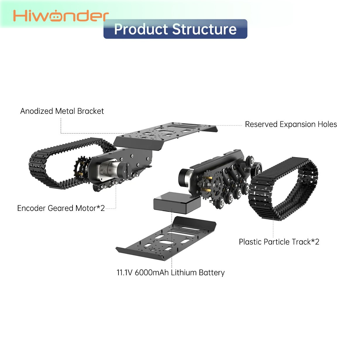 Hiwonder Tracked Tank Robot Ch - Tracked Robot Chassis recensie en prijs